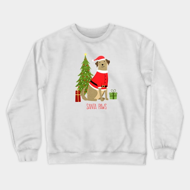 Santa Paws Dog Lover Christmas Cute Dog Santa Outfit Crewneck Sweatshirt by ballhard